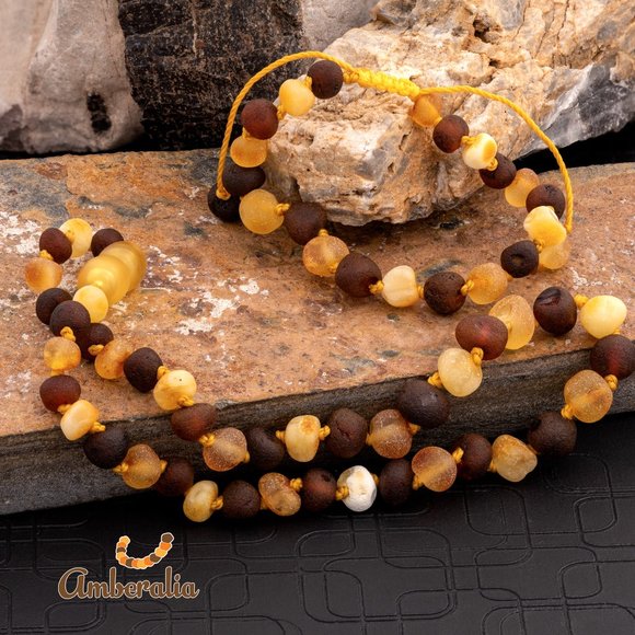 Baby Baltic Amber Necklace and adjustable bracelet SET - 14 Colors- Certificated - Picture 14 of 17